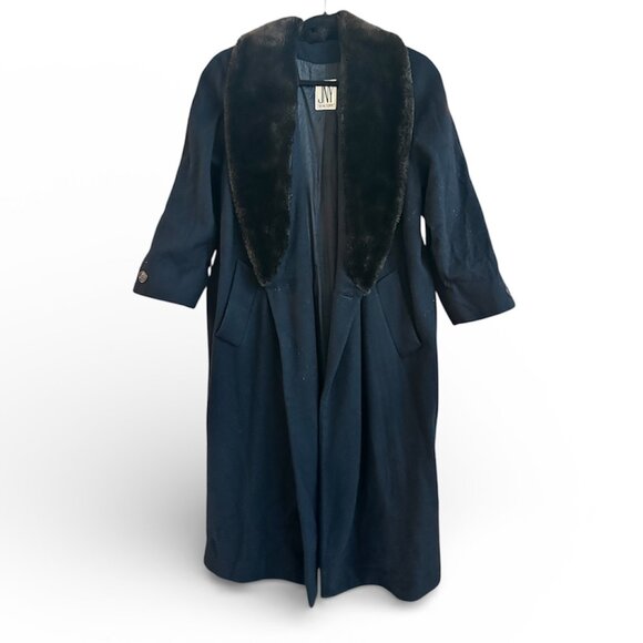 Jones New York Jackets & Blazers - Vintage Jones New York Long Coat w/ Plush Faux Fur Collar | Classic Luxury Outer